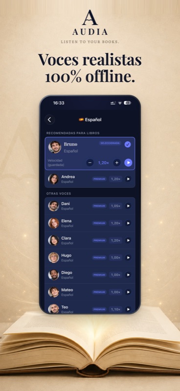 Selector de voces neuronales en español
